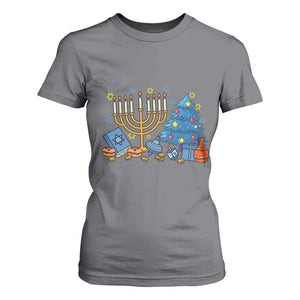 Interfaith Christmas Hanukkah T Shirt For Women Celebration Festival Of Lights Gift TS12 Charcoal Print Your Wear