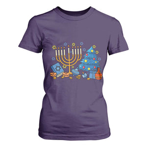 Interfaith Christmas Hanukkah T Shirt For Women Celebration Festival Of Lights Gift TS12 Purple Print Your Wear