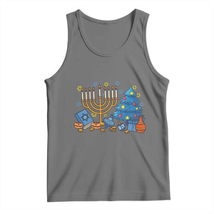 Interfaith Christmas Hanukkah Tank Top Celebration Festival Of Lights Gift TS12 Black Heather Print Your Wear