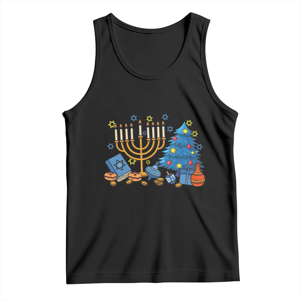 Interfaith Christmas Hanukkah Tank Top Celebration Festival Of Lights Gift TS12 Black Print Your Wear