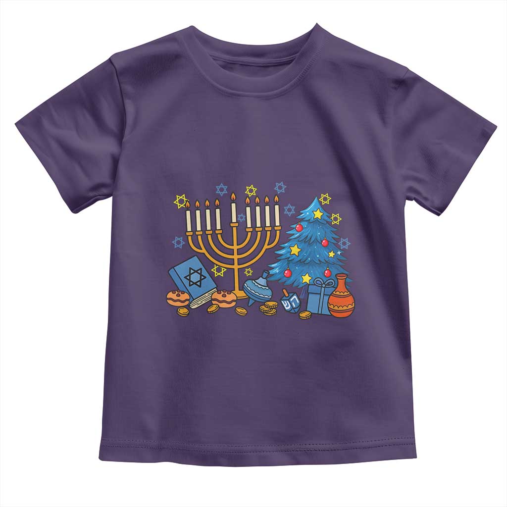 Interfaith Christmas Hanukkah Toddler T Shirt Celebration Festival Of Lights Gift TS12 Purple Print Your Wear