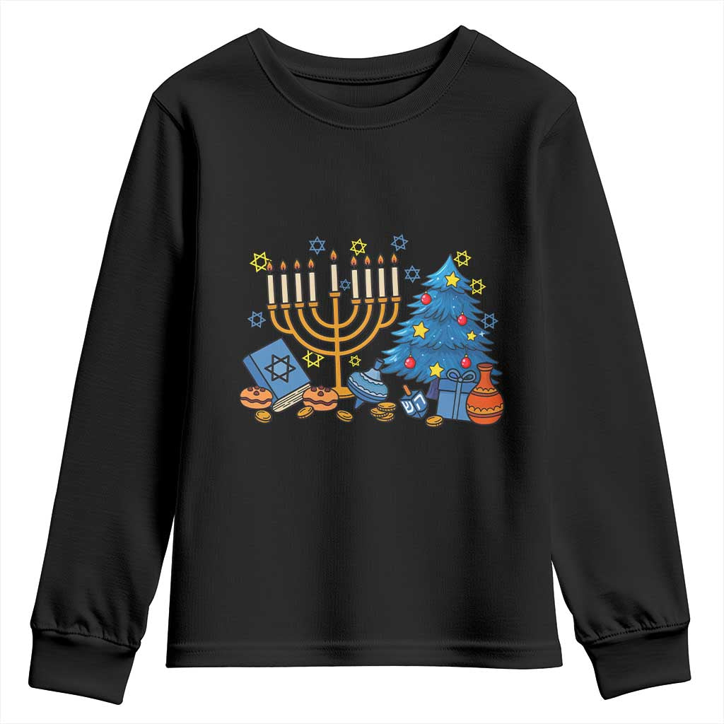 Interfaith Christmas Hanukkah Youth Sweatshirt Celebration Festival Of Lights Gift TS12 Black Print Your Wear