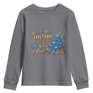 Interfaith Christmas Hanukkah Youth Sweatshirt Celebration Festival Of Lights Gift TS12 Charcoal Print Your Wear