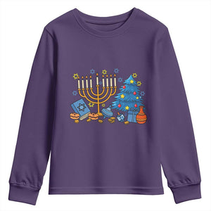 Interfaith Christmas Hanukkah Youth Sweatshirt Celebration Festival Of Lights Gift TS12 Purple Print Your Wear
