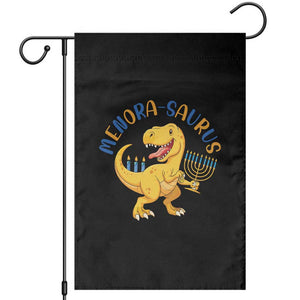 Funny Hanukkah Dinosaur Celebration Festival Of Lights Gift Garden Flag Menorasaurus TS12 Black Print Your Wear