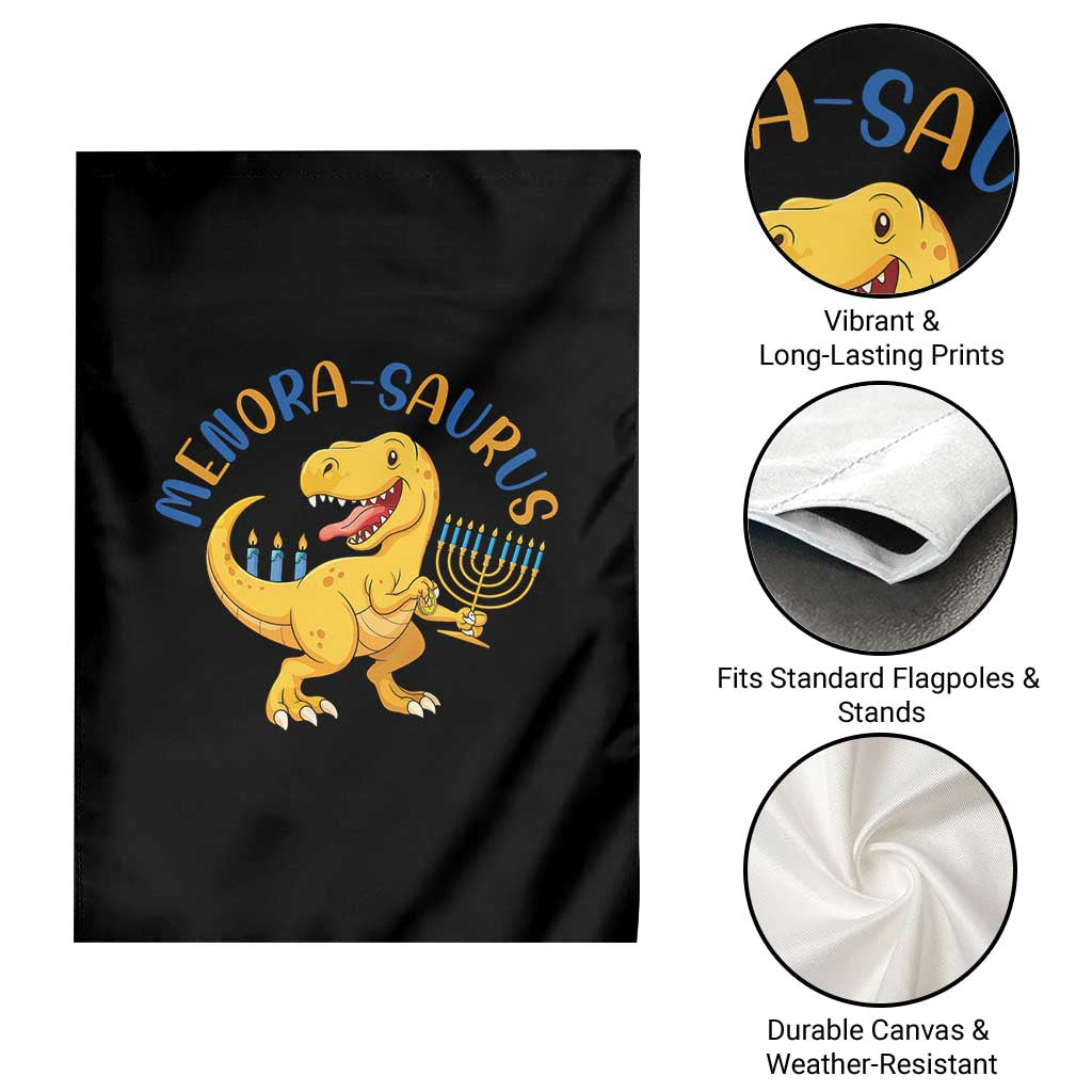 Funny Hanukkah Dinosaur Celebration Festival Of Lights Gift Garden Flag Menorasaurus TS12 Print Your Wear