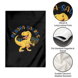 Funny Hanukkah Dinosaur Celebration Festival Of Lights Gift Garden Flag Menorasaurus TS12 Print Your Wear