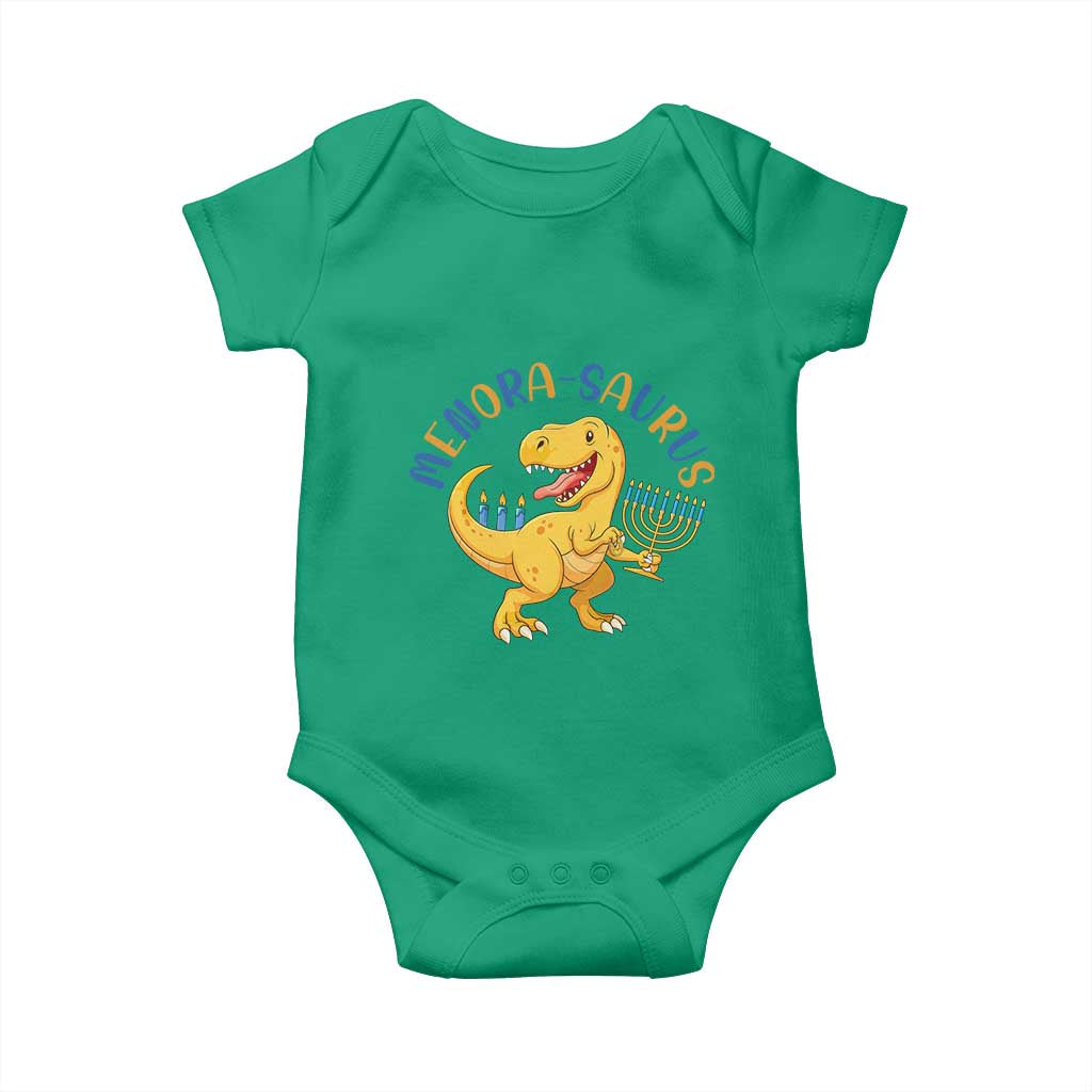 Funny Hanukkah Dinosaur Celebration Festival Of Lights Gift Baby Onesie Menorasaurus TS12 Irish Green Print Your Wear