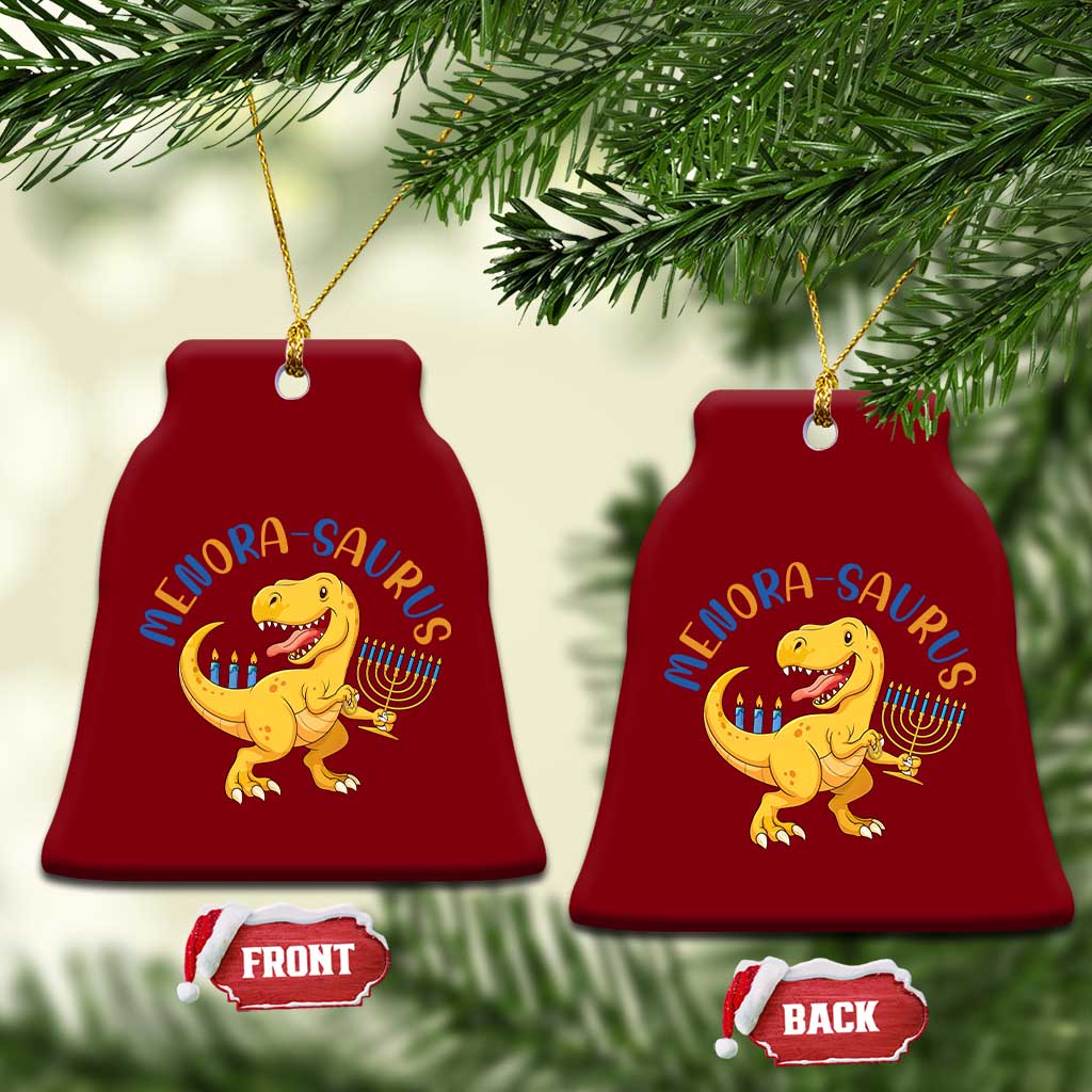 Funny Hanukkah Dinosaur Celebration Festival Of Lights Gift Ceramic Ornament Menorasaurus TS12 Print Your Wear