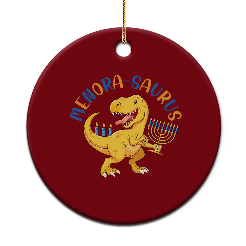 Funny Hanukkah Dinosaur Celebration Festival Of Lights Gift Ceramic Ornament Menorasaurus TS12 1pc Red Print Your Wear