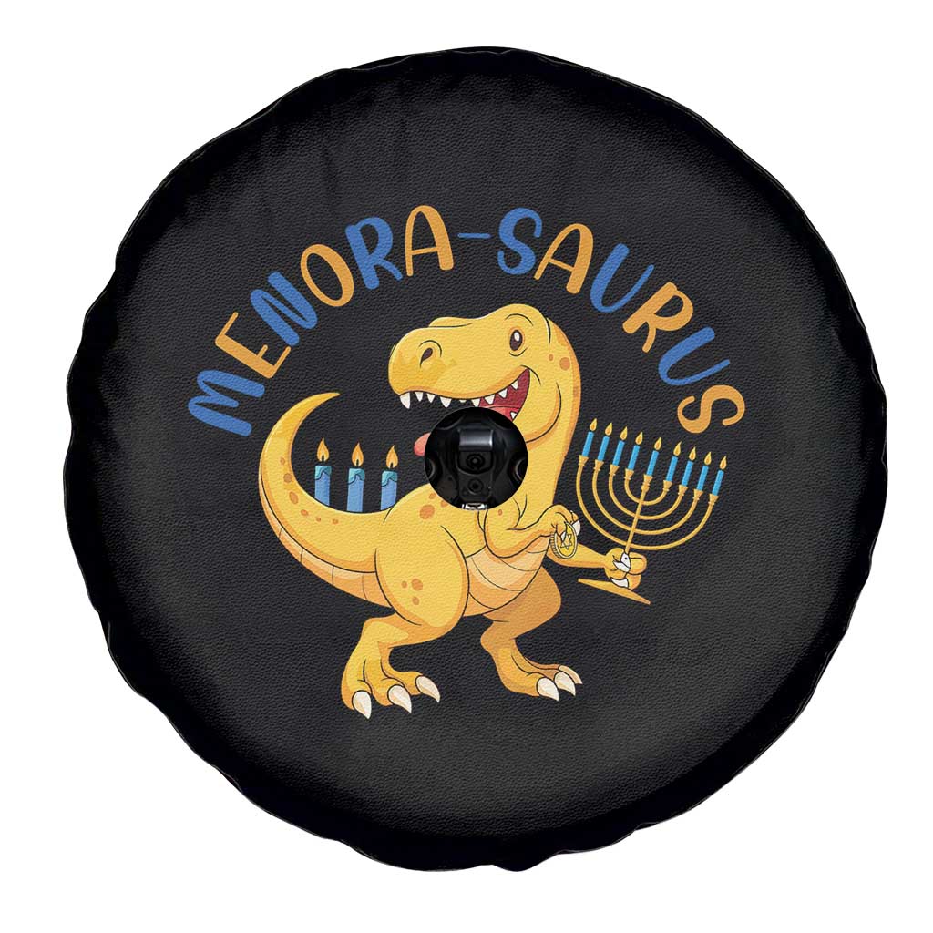 Funny Hanukkah Dinosaur Celebration Festival Of Lights Gift Spare Tire Cover Menorasaurus TS12 Print Your Wear