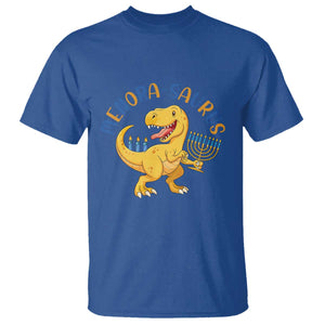 Funny Hanukkah Dinosaur Celebration Festival Of Lights Gift T Shirt Menorasaurus TS12 Royal Blue Print Your Wear