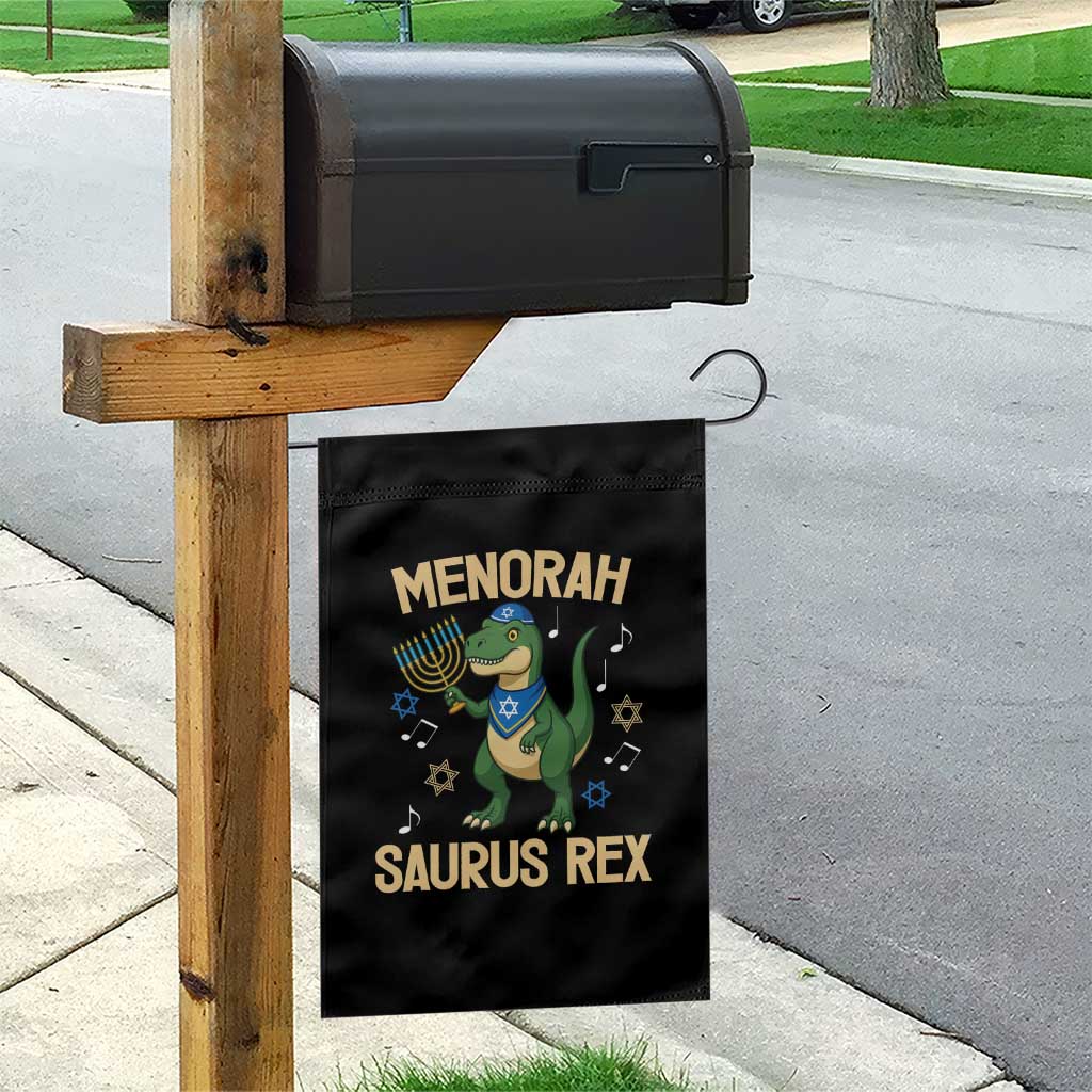 Funny Hanukkah Dinosaur Lover Garden Flag Menorasaurus Rex Festival Of Lights Gift TS12 Print Your Wear