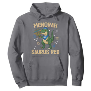 Funny Hanukkah Dinosaur Lover Hoodie Menorasaurus Rex Festival Of Lights Gift TS12 Charcoal Print Your Wear