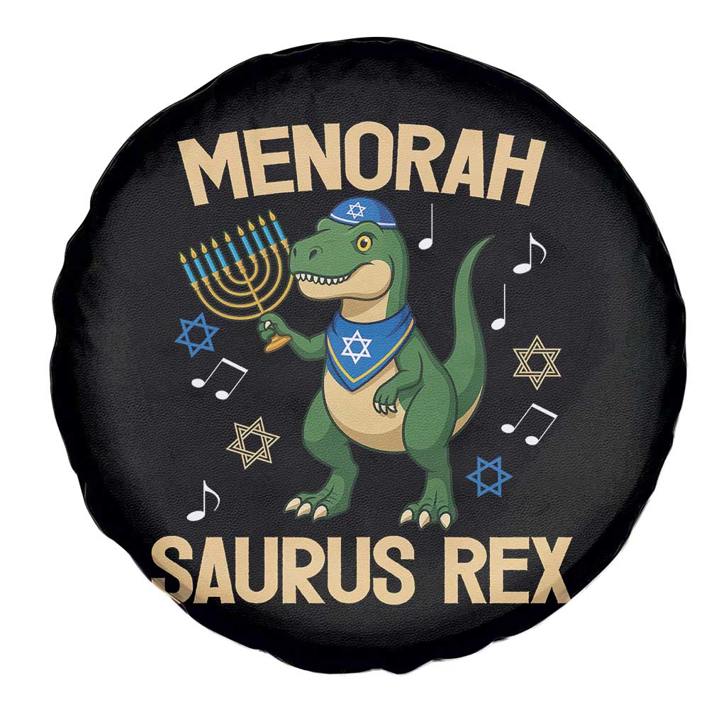 Funny Hanukkah Dinosaur Lover Spare Tire Cover Menorasaurus Rex Festival Of Lights Gift TS12 Print Your Wear
