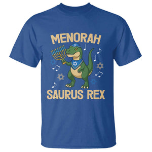 Funny Hanukkah Dinosaur Lover T Shirt Menorasaurus Rex Festival Of Lights Gift TS12 Royal Blue Print Your Wear