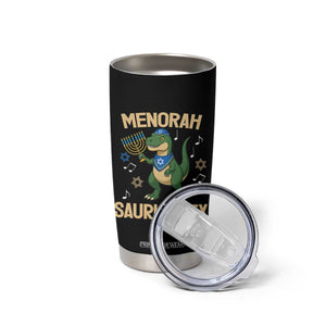 Funny Hanukkah Dinosaur Lover Tumbler Cup Menorasaurus Rex Festival Of Lights Gift TS12 Print Your Wear