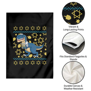 Funny Hanukkah Dinosaur Lover Ugly Sweater Garden Flag Festival Of Lights Gift TS12 Print Your Wear