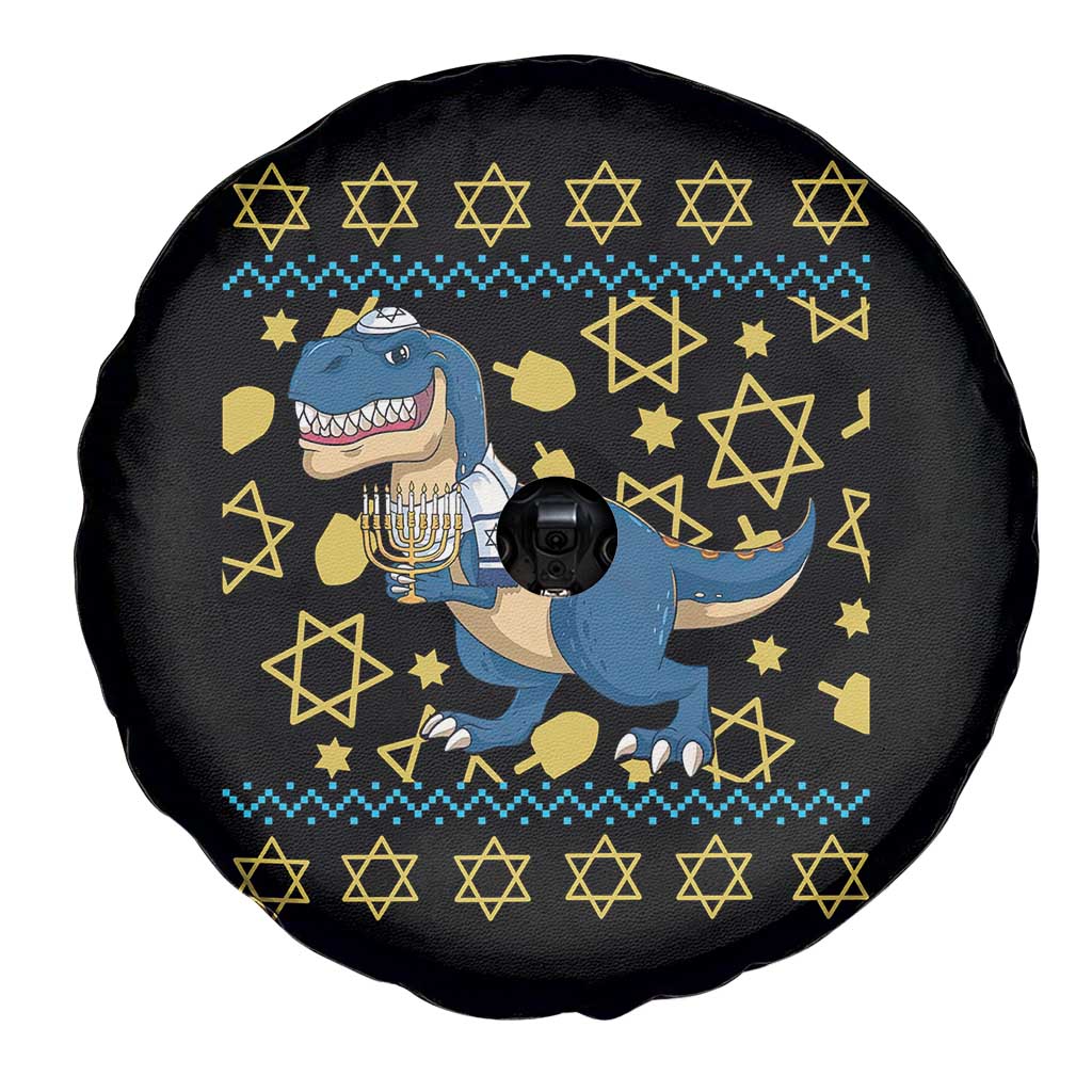 Funny Hanukkah Dinosaur Lover Ugly Sweater Spare Tire Cover Festival Of Lights Gift TS12 Print Your Wear
