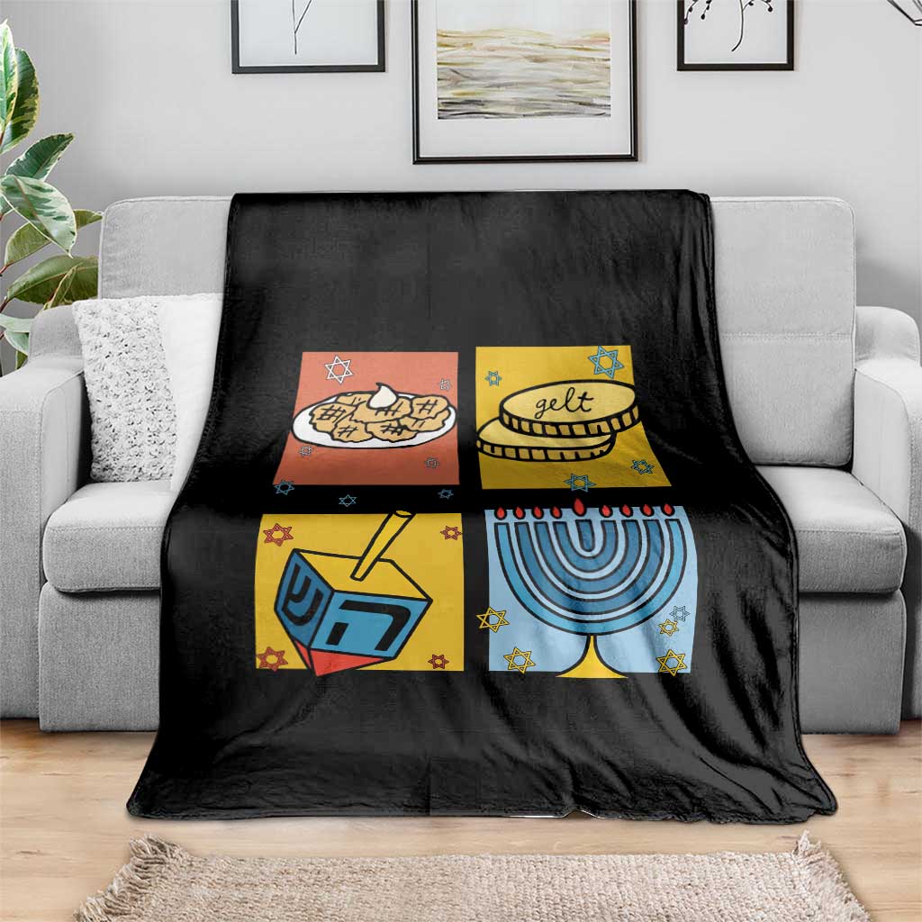 Hanukkah Throw Blanket Festival Of Lights Dreidel Menorah Candle Star Gift TS12 Print Your Wear