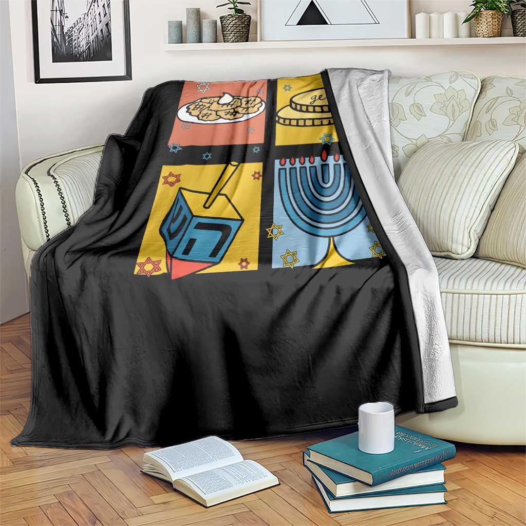 Hanukkah Throw Blanket Festival Of Lights Dreidel Menorah Candle Star Gift TS12 Print Your Wear