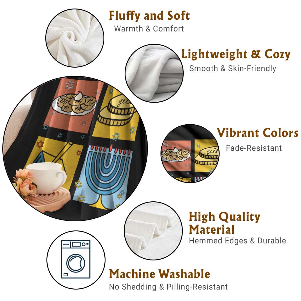 Hanukkah Throw Blanket Festival Of Lights Dreidel Menorah Candle Star Gift TS12 Print Your Wear