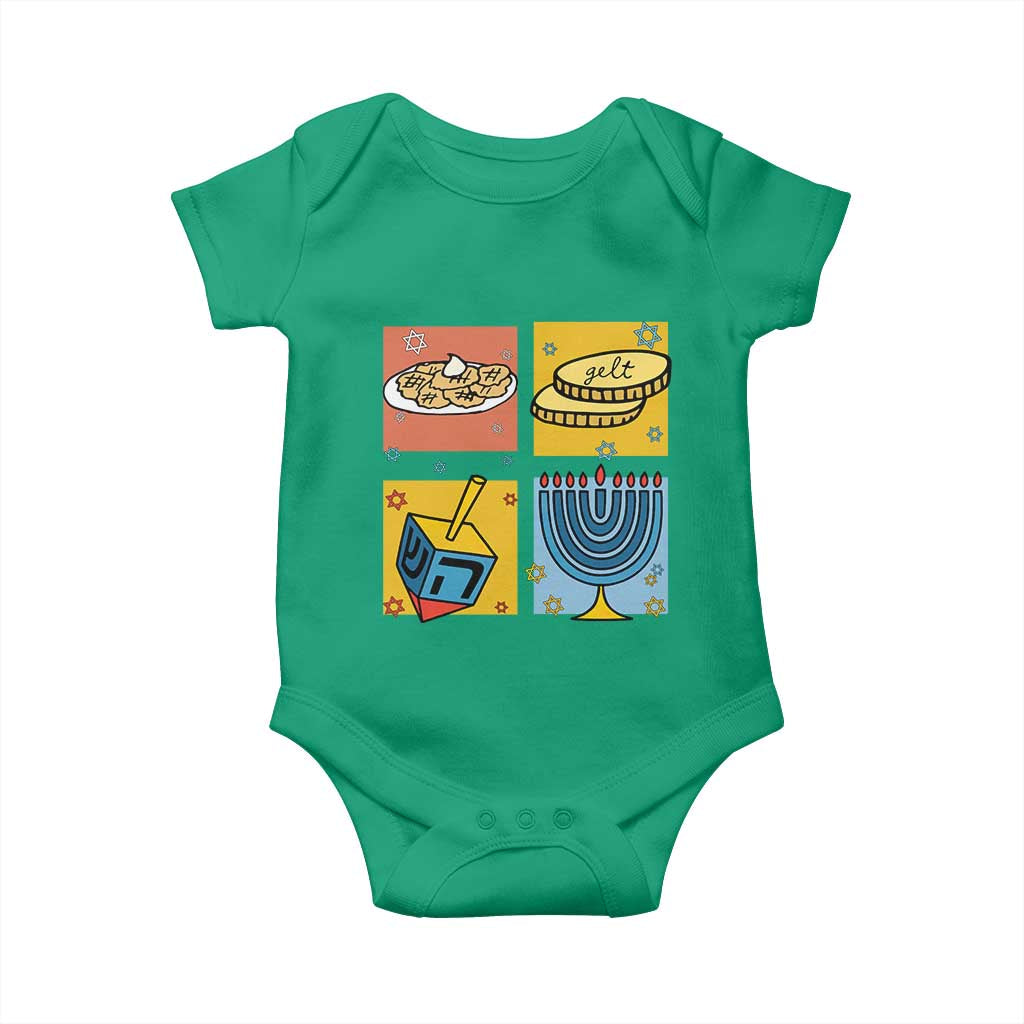 Hanukkah Baby Onesie Festival Of Lights Dreidel Menorah Candle Star Gift TS12 Irish Green Print Your Wear