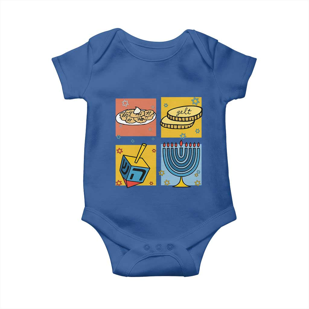 Hanukkah Baby Onesie Festival Of Lights Dreidel Menorah Candle Star Gift TS12 Royal Blue Print Your Wear