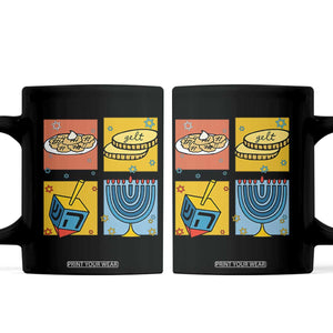 Hanukkah Coffee Mug Festival Of Lights Dreidel Menorah Candle Star Gift TS12 Black Print Your Wear