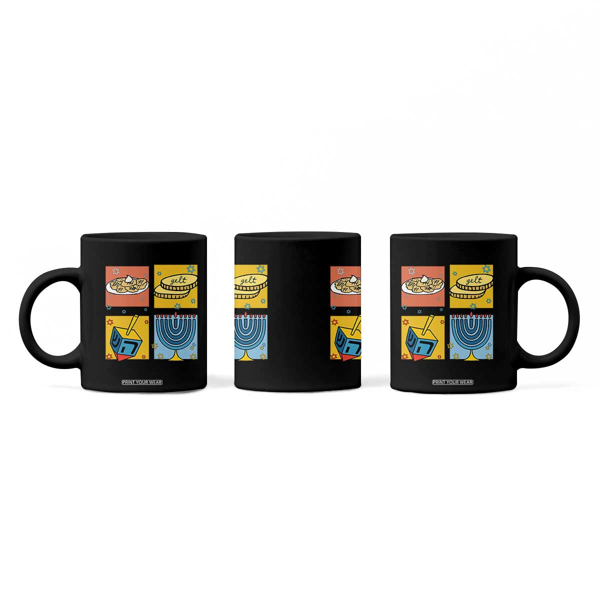Hanukkah Coffee Mug Festival Of Lights Dreidel Menorah Candle Star Gift TS12 Print Your Wear