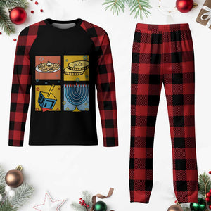 Hanukkah Plaid Pajama Set Festival Of Lights Dreidel Menorah Candle Star Gift TS12 Buffalo Plaid Print Your Wear