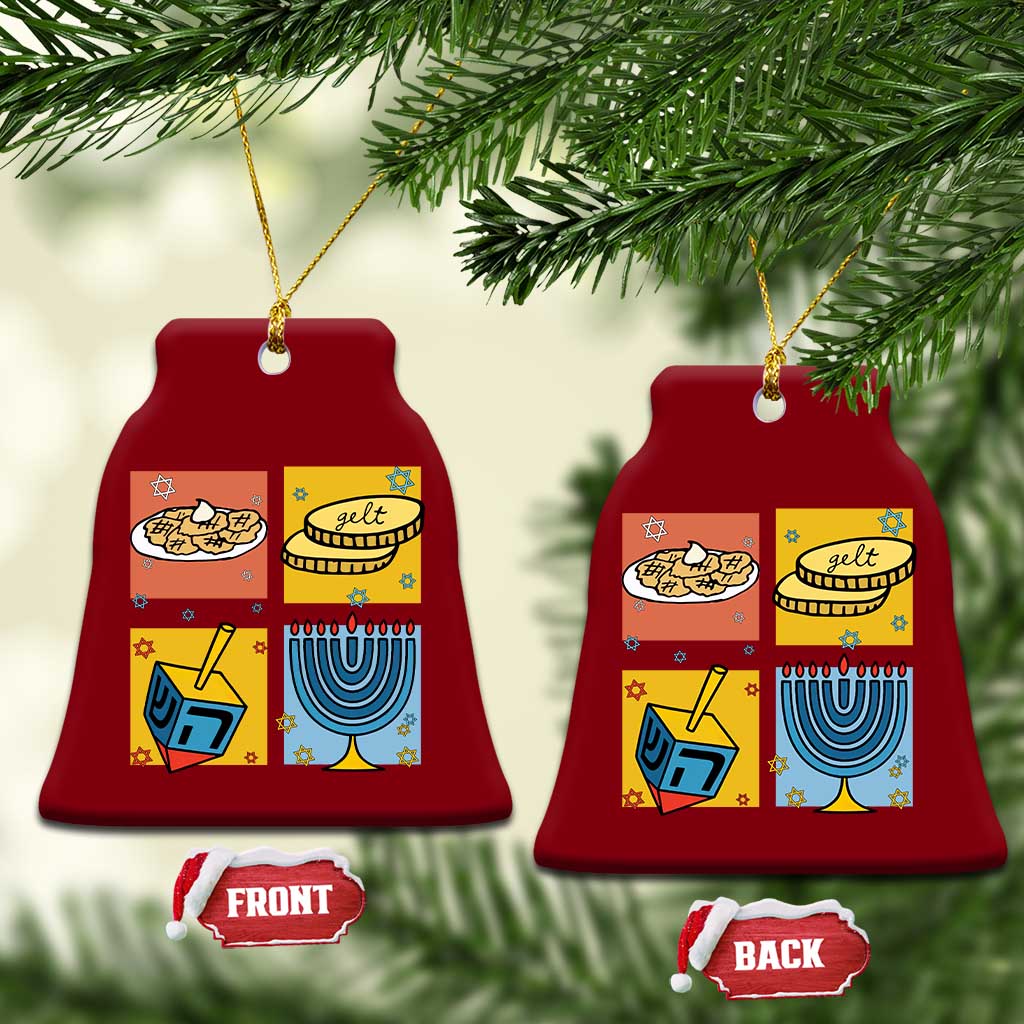 Hanukkah Ceramic Ornament Festival Of Lights Dreidel Menorah Candle Star Gift TS12 Print Your Wear
