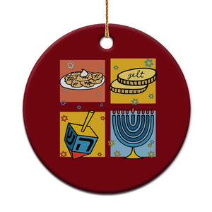Hanukkah Ceramic Ornament Festival Of Lights Dreidel Menorah Candle Star Gift TS12 1pc Red Print Your Wear