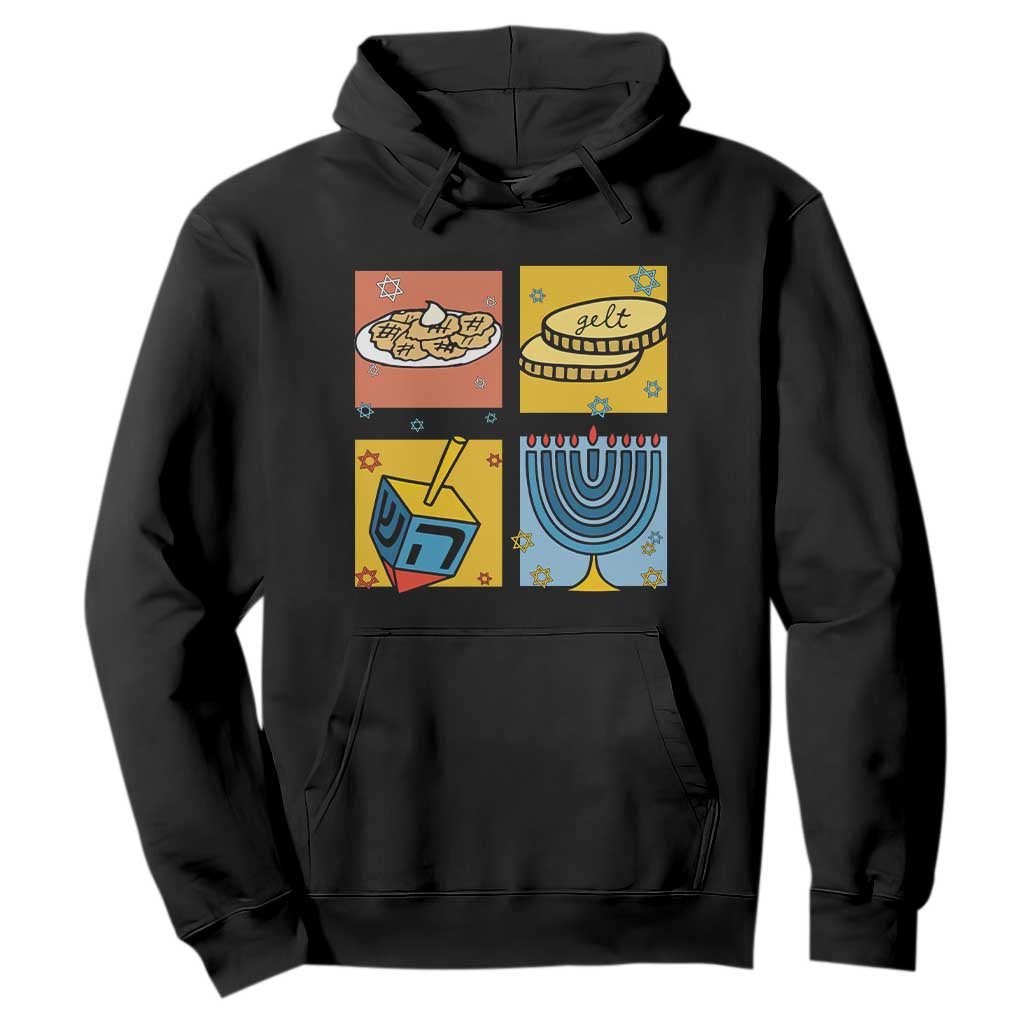 Hanukkah Hoodie Festival Of Lights Dreidel Menorah Candle Star Gift TS12 Black Print Your Wear