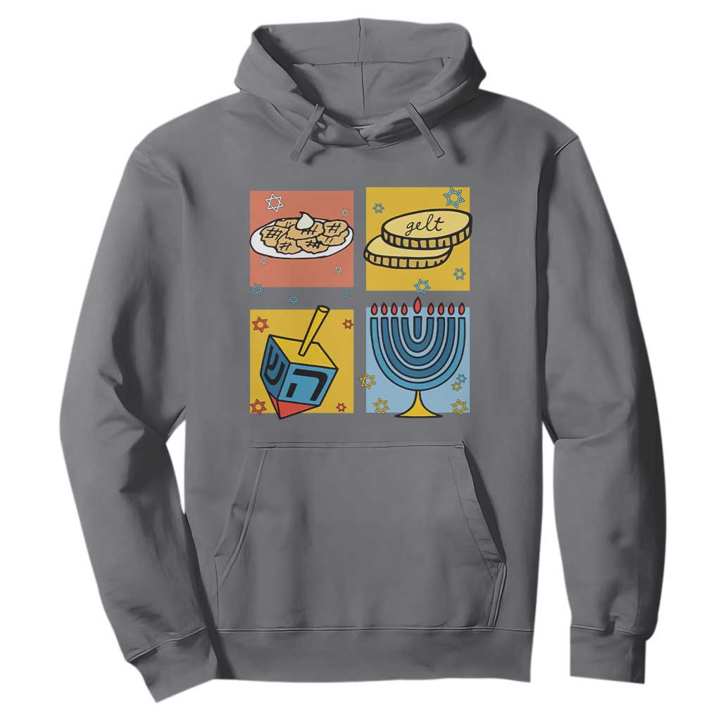 Hanukkah Hoodie Festival Of Lights Dreidel Menorah Candle Star Gift TS12 Charcoal Print Your Wear