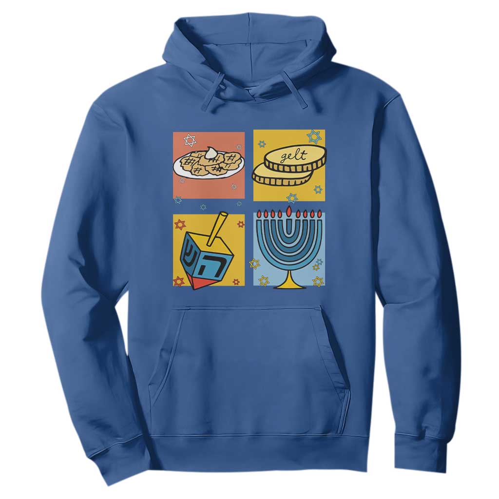 Hanukkah Hoodie Festival Of Lights Dreidel Menorah Candle Star Gift TS12 Royal Blue Print Your Wear