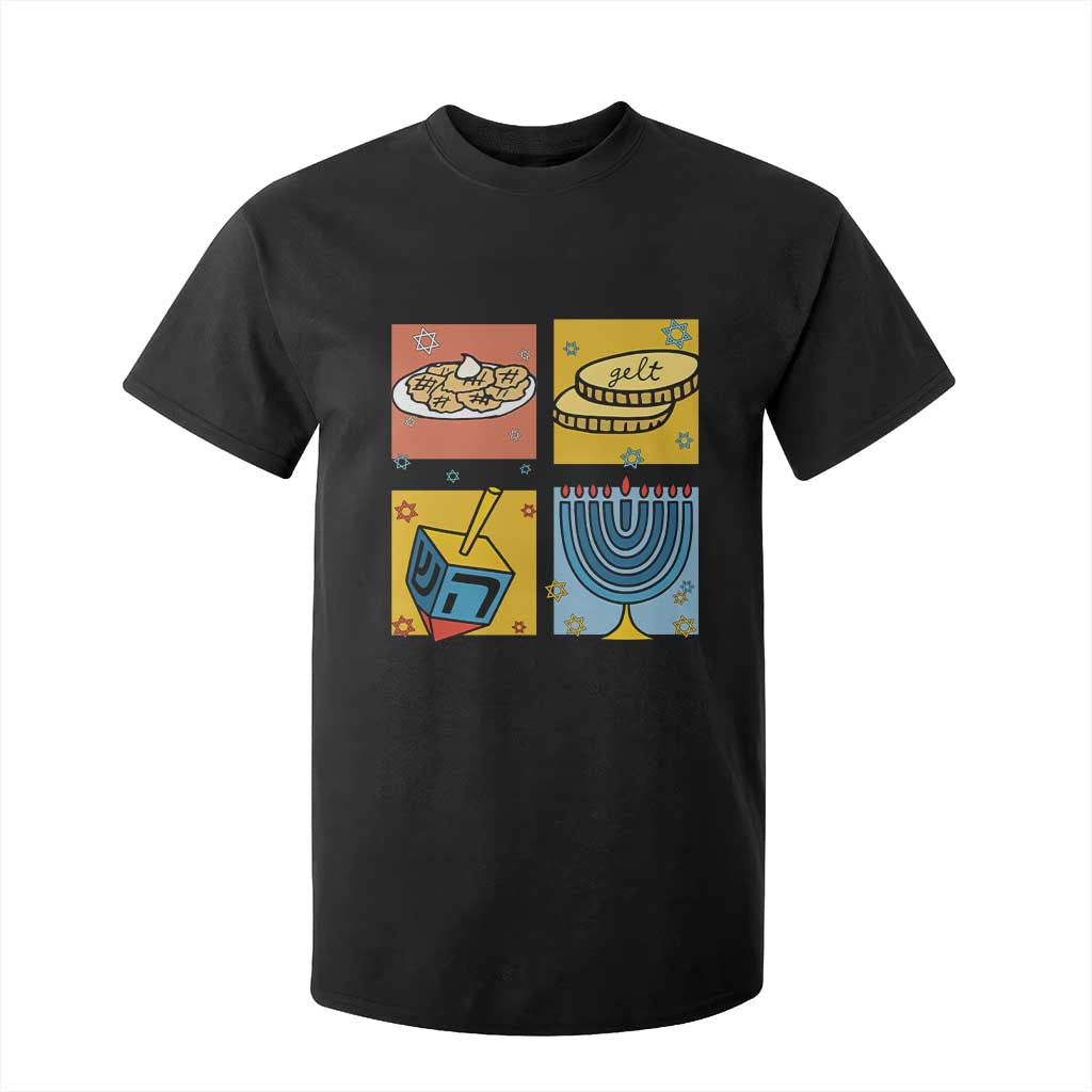 Hanukkah T Shirt For Kid Festival Of Lights Dreidel Menorah Candle Star Gift TS12 Black Print Your Wear