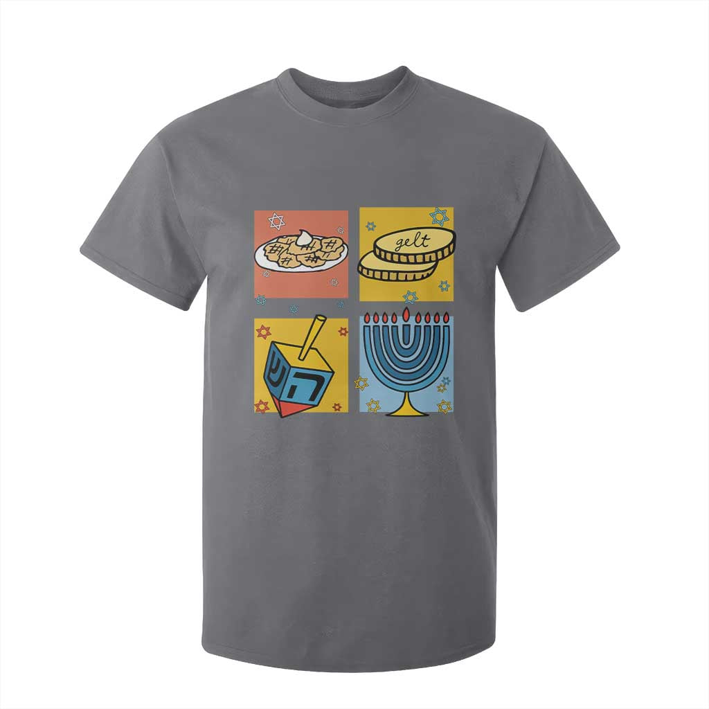 Hanukkah T Shirt For Kid Festival Of Lights Dreidel Menorah Candle Star Gift TS12 Charcoal Print Your Wear