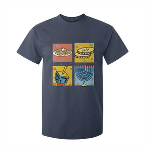 Hanukkah T Shirt For Kid Festival Of Lights Dreidel Menorah Candle Star Gift TS12 Navy Print Your Wear