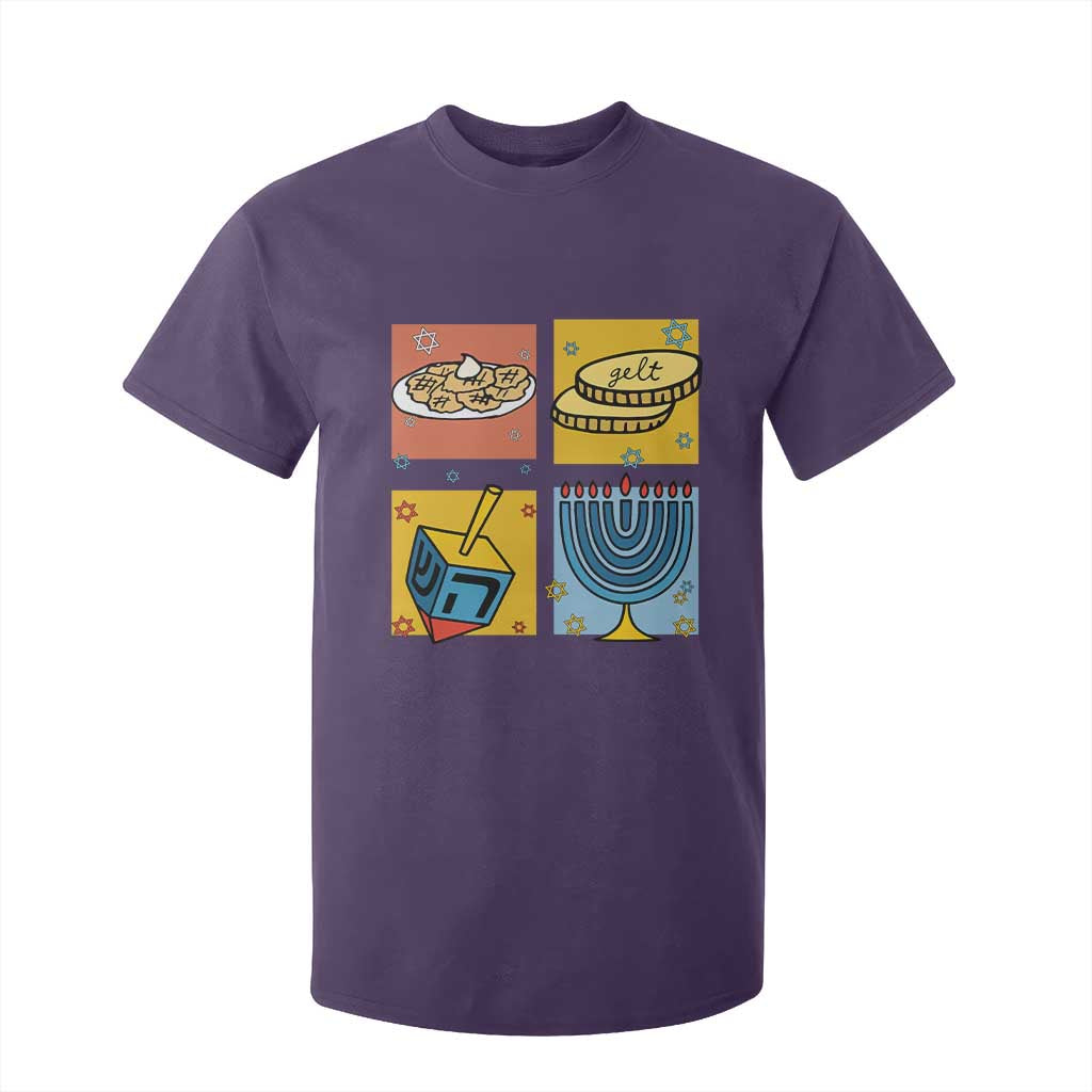Hanukkah T Shirt For Kid Festival Of Lights Dreidel Menorah Candle Star Gift TS12 Purple Print Your Wear