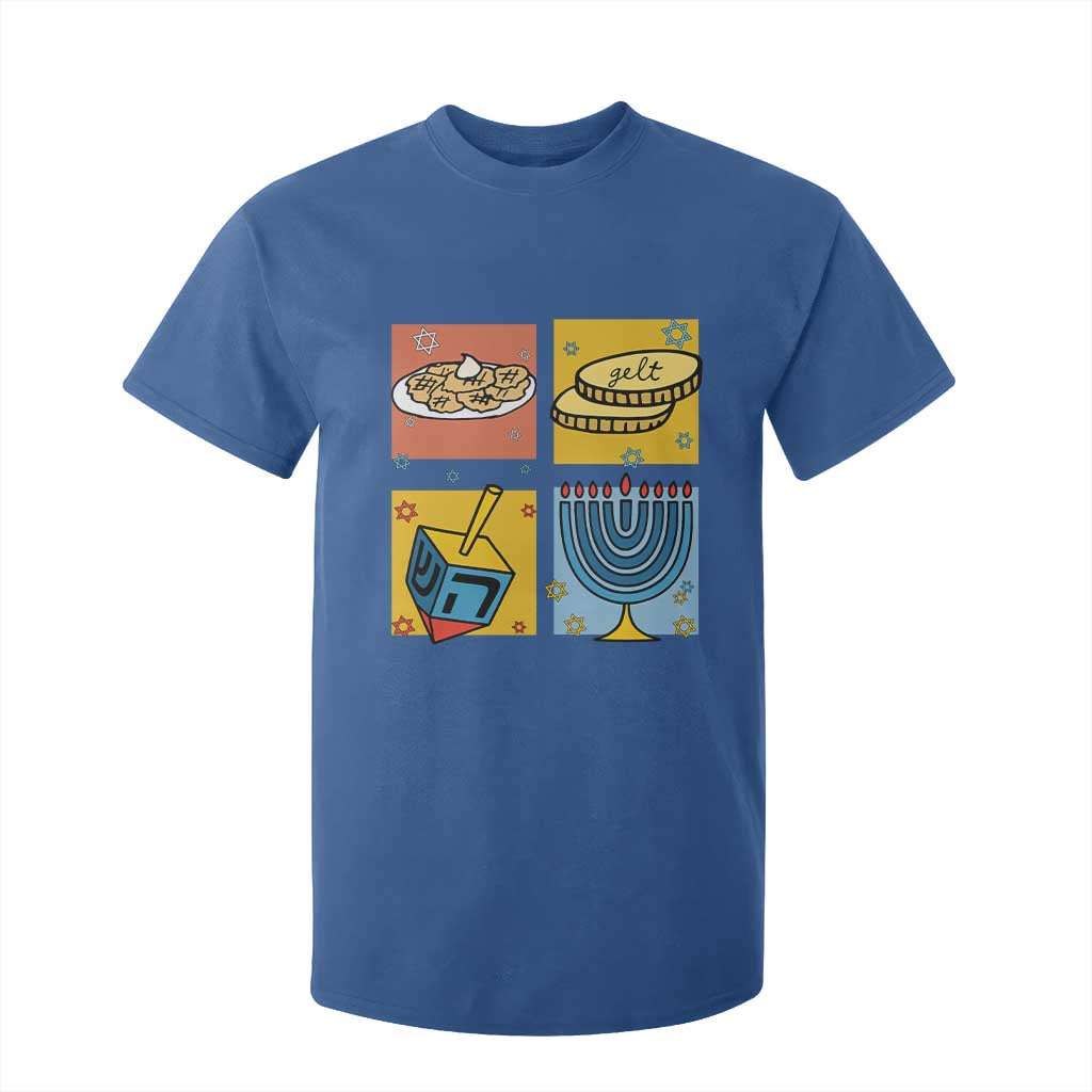Hanukkah T Shirt For Kid Festival Of Lights Dreidel Menorah Candle Star Gift TS12 Royal Blue Print Your Wear