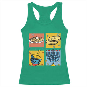 Hanukkah Racerback Tank Top Festival Of Lights Dreidel Menorah Candle Star Gift TS12 Irish Green Print Your Wear