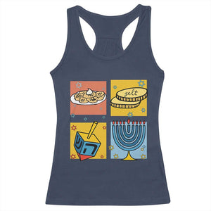 Hanukkah Racerback Tank Top Festival Of Lights Dreidel Menorah Candle Star Gift TS12 Navy Print Your Wear
