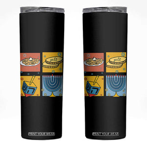 Hanukkah Skinny Tumbler Festival Of Lights Dreidel Menorah Candle Star Gift TS12 Black Print Your Wear