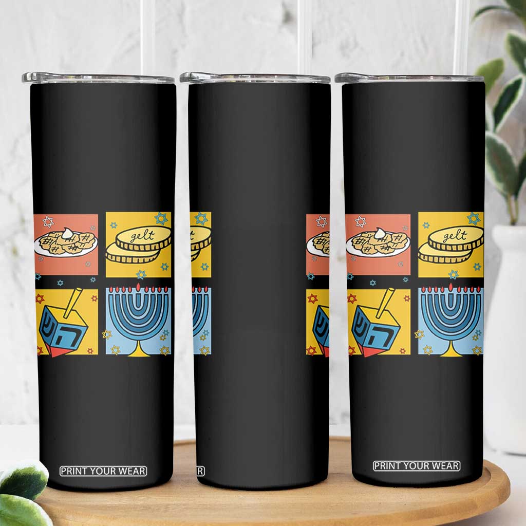 Hanukkah Skinny Tumbler Festival Of Lights Dreidel Menorah Candle Star Gift TS12 Print Your Wear
