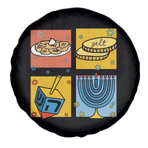 Hanukkah Spare Tire Cover Festival Of Lights Dreidel Menorah Candle Star Gift TS12 Print Your Wear