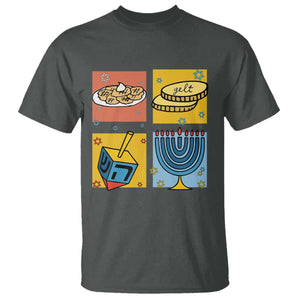 Hanukkah T Shirt Festival Of Lights Dreidel Menorah Candle Star Gift TS12 Dark Heather Print Your Wear