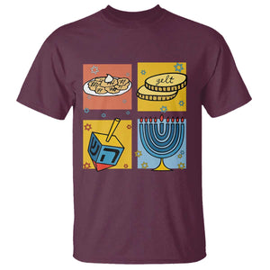 Hanukkah T Shirt Festival Of Lights Dreidel Menorah Candle Star Gift TS12 Maroon Print Your Wear