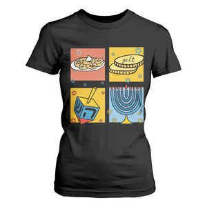 Hanukkah T Shirt For Women Festival Of Lights Dreidel Menorah Candle Star Gift TS12 Black Print Your Wear