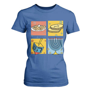 Hanukkah T Shirt For Women Festival Of Lights Dreidel Menorah Candle Star Gift TS12 Royal Blue Print Your Wear